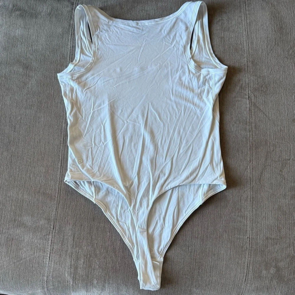 Lululemon Wundermost Ultra-Soft Nulu Square Neck Sleeveless Bodysuit Bone